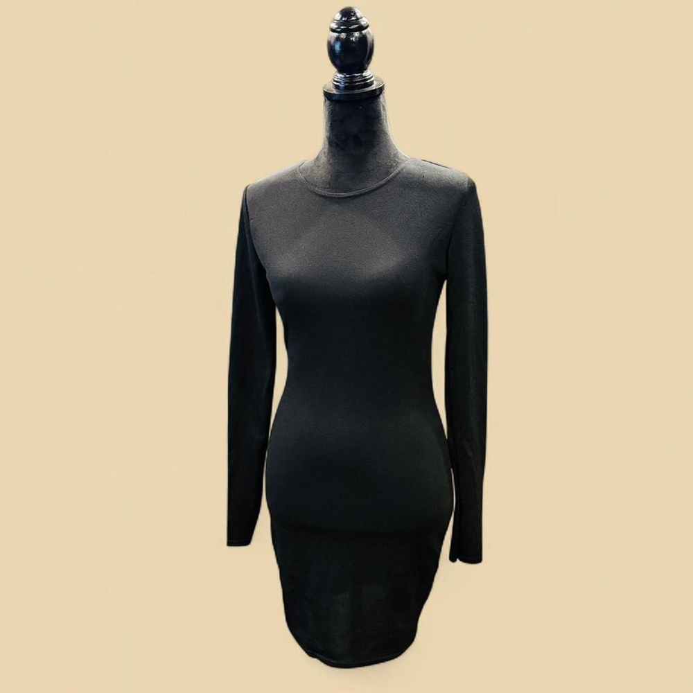 PrettyLittleThing Little Black Dress Long Sleeve 6